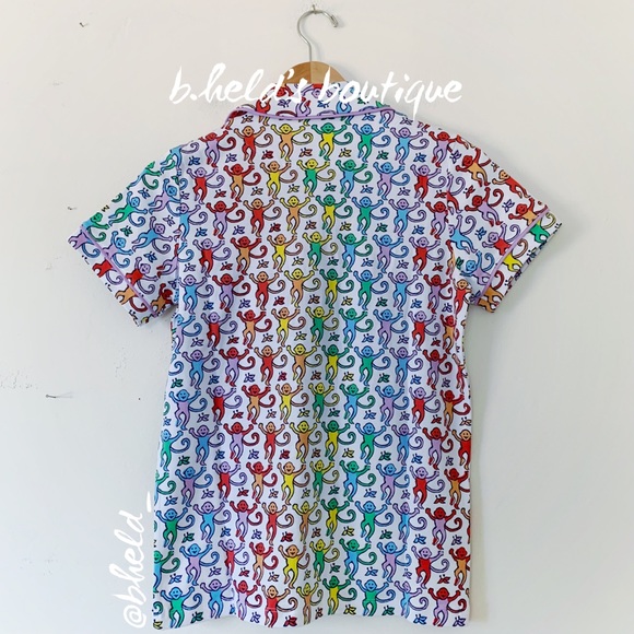 Roller Rabbit Disco Monkey Polo Pajamas in Rainbow Size X-Small XS New NWT - Picture 8 of 16